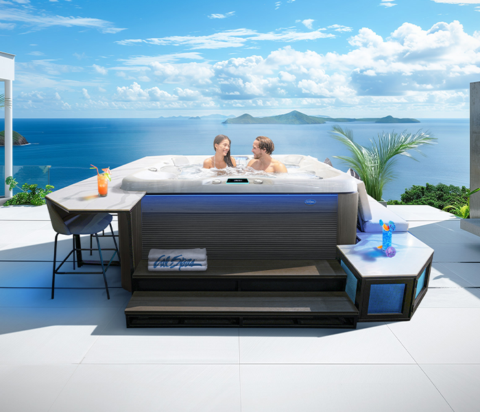 Calspas hot tub being used in a family setting - Santacruz